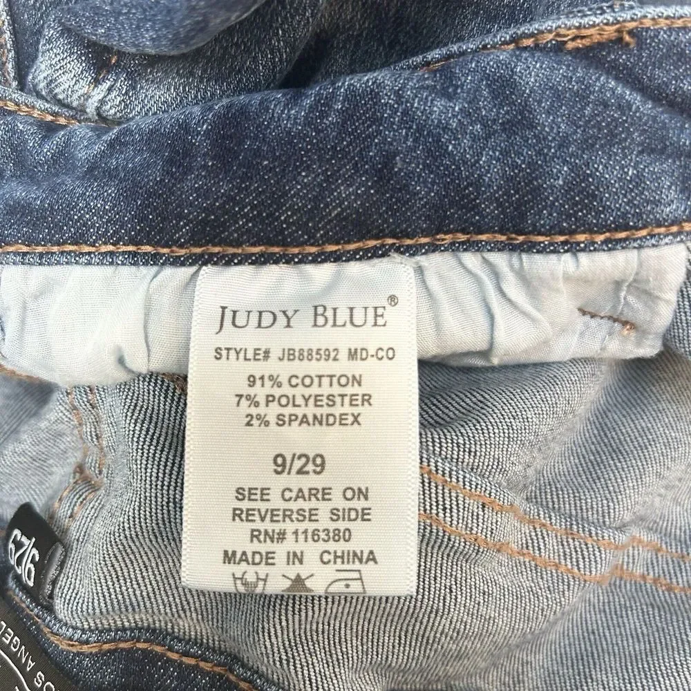Judy Blue‎ Hi-Rise Cropped Wide Leg Jean Vintage Wash Style #88592 Size 9/29